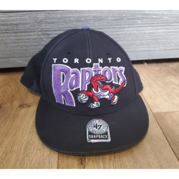 Toronto Raptors Hat, 47 Brand Snapback Cap, Black & Purple, NBA One Size Vintage - Picture 1 of 5
